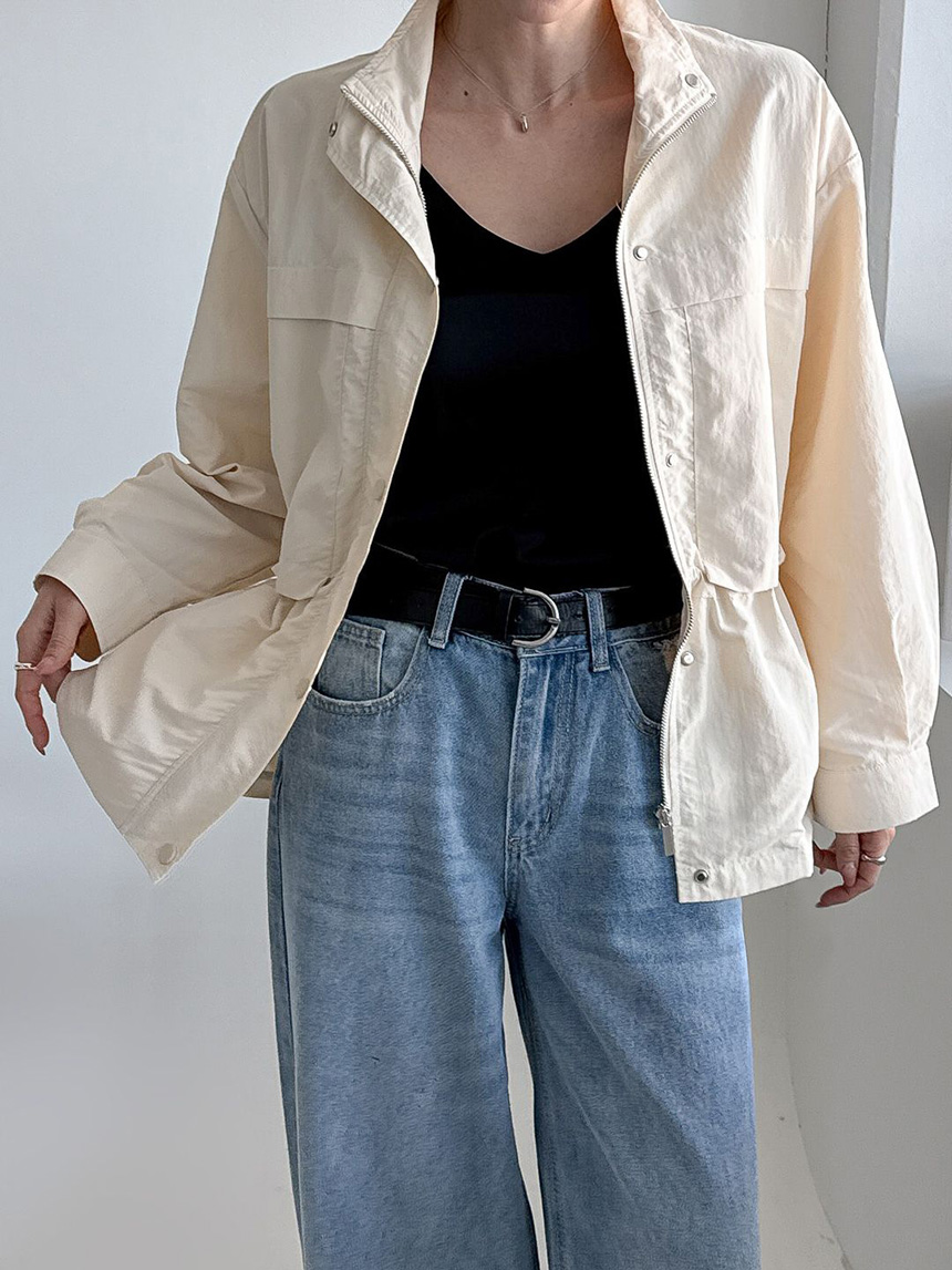 55-100사이즈 빅사이즈 여성 루즈핏 봄 가을 스트링 바람막이 자켓 집업 긴팔 점퍼 상세 이미지 17