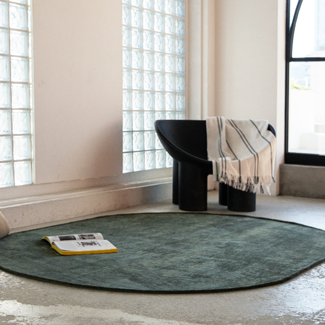 [실키 타원형 원형] 방수 러그 거실 카페트 사계절 먼지없는 단모 아이보리 150x200