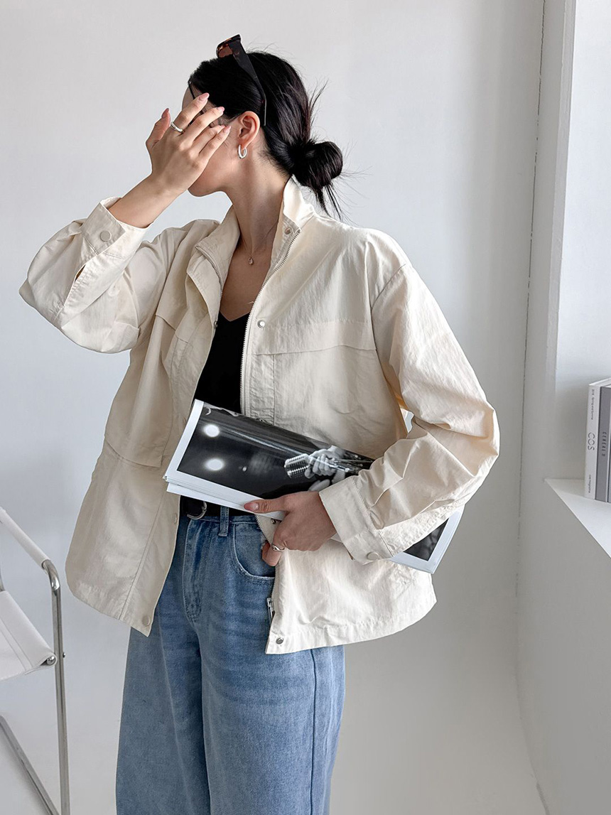 55-100사이즈 빅사이즈 여성 루즈핏 봄 가을 스트링 바람막이 자켓 집업 긴팔 점퍼 상세 이미지 27