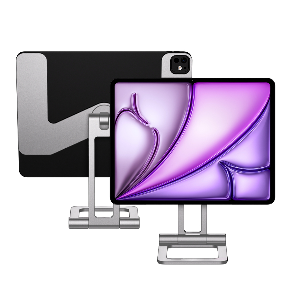 아이패드 거치대 초경량 휴대용 마그네틱 책상 스탠드 맥스냅에어SE 실버, 아이패드 에어 33cm(13인치) M2 6세대