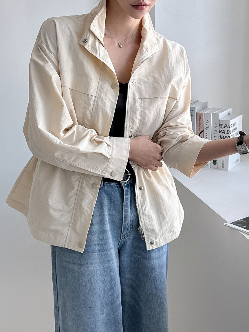 55-100사이즈 빅사이즈 여성 루즈핏 봄 가을 스트링 바람막이 자켓 집업 긴팔 점퍼 상세 이미지 14