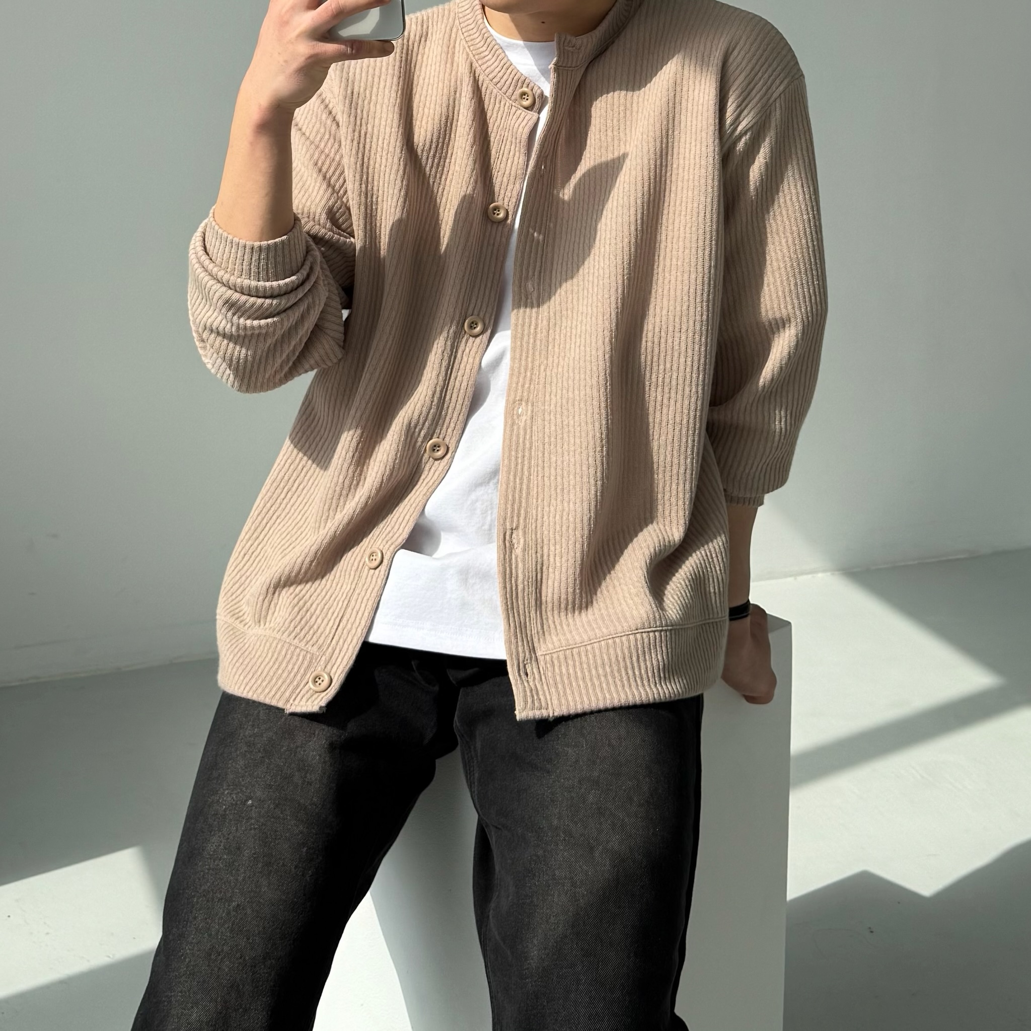 남자 오버핏 가디건 5color 라운드넥 M~5XL 상세 이미지 42