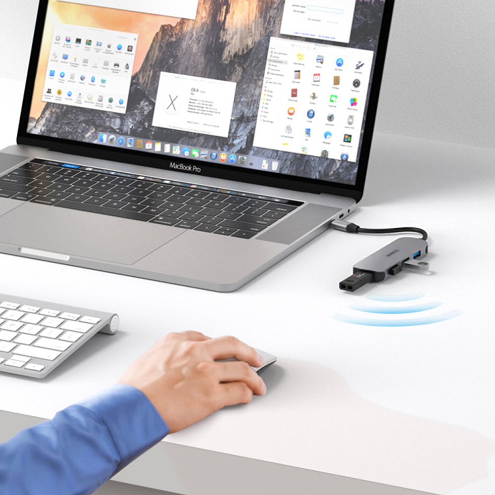 베이식스 4포트 USB허브 맥북 노트북 멀티허브 A C타입 USB3.0 이미지 6