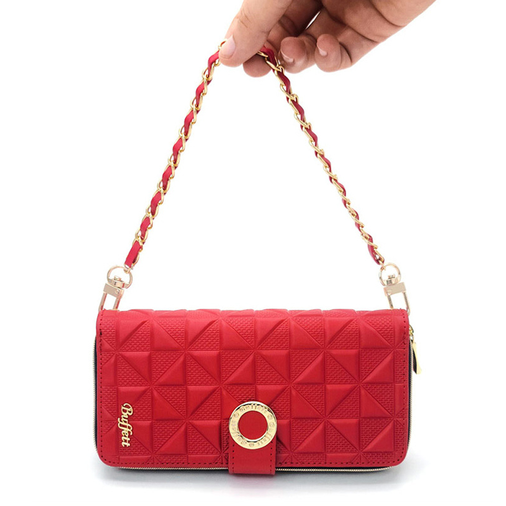 에크로 롱 스트랩 지갑 케이스 체크 레드, 갤럭시S10 플러스 - 상세 이미지 3