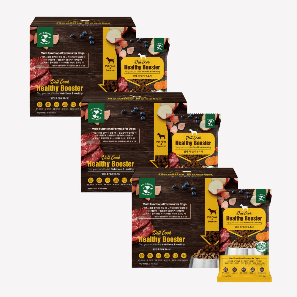 델리쿡 헬씨부스터 노령견도 먹기 편한 소프트 강아지밥 1kg 3개