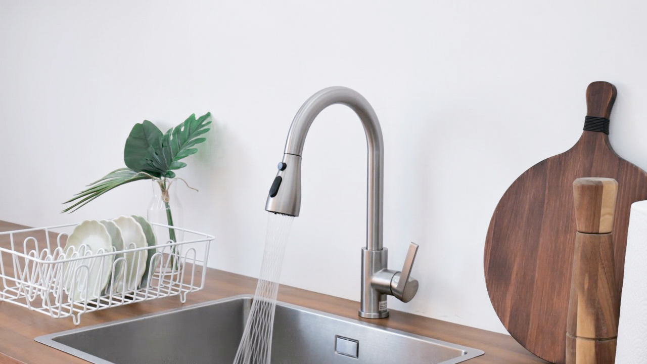 하봄 무광 와이드 싱크대수전 폭포 원홀 주방수전 폭포수 수도꼭지