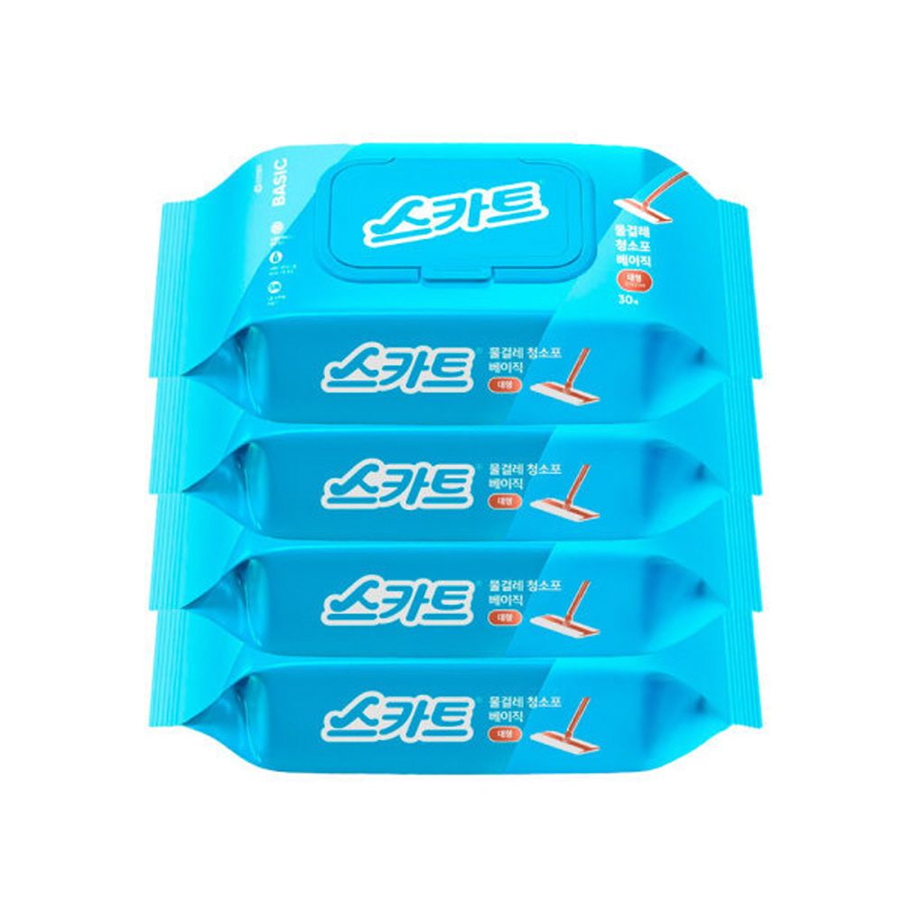 스카트 물걸레청소포 베이직 대형 30매X4팩