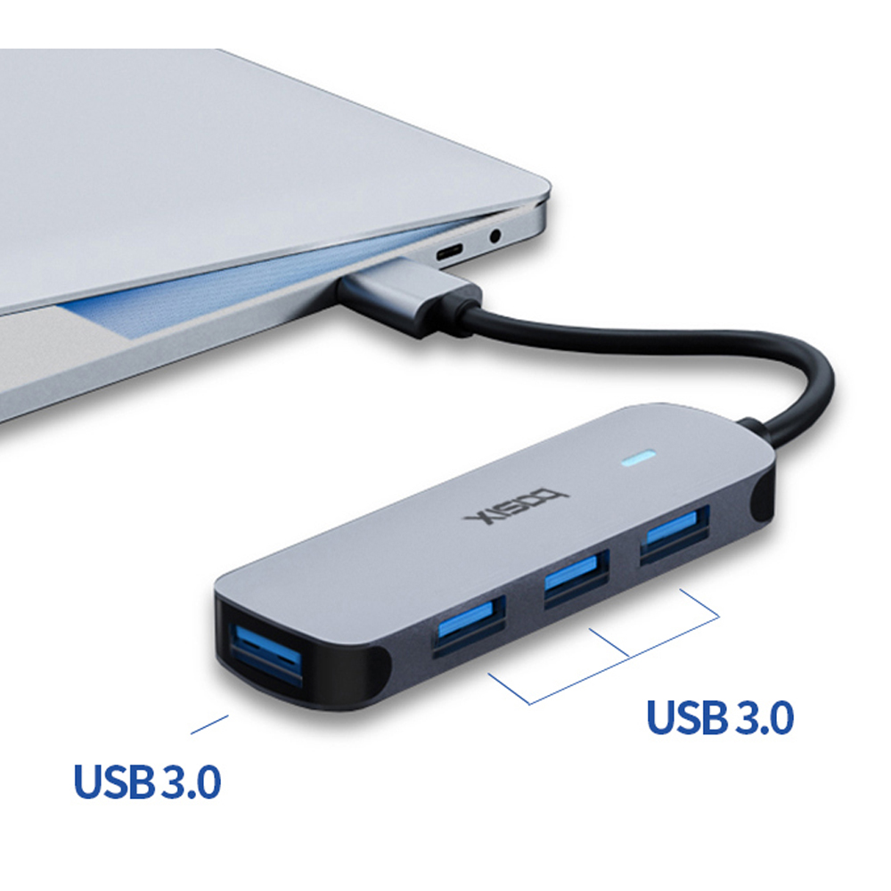 베이식스 4포트 USB허브 맥북 노트북 멀티허브 A C타입 USB3.0 - 상세 이미지 3