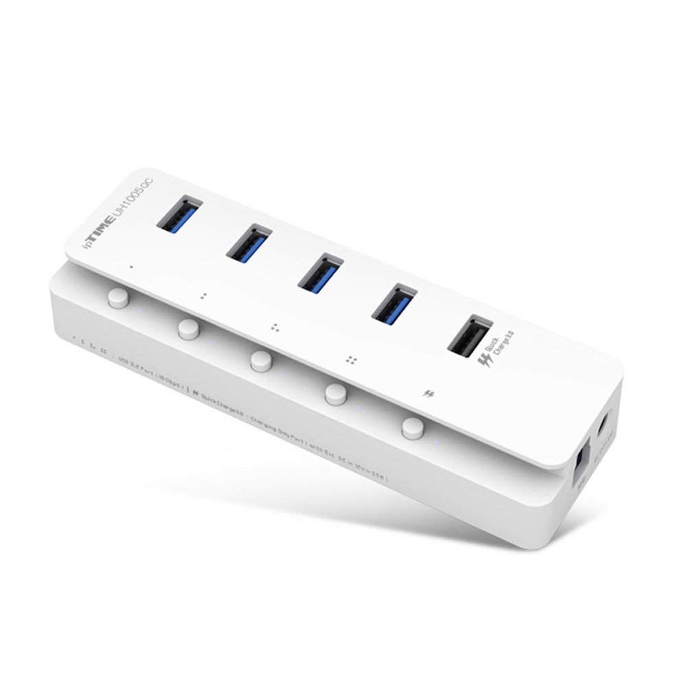 ipTIME UH1005QC 5포트 USB3.2 Gen2 허브 초고속충전 개별전원 - 상품 이미지
