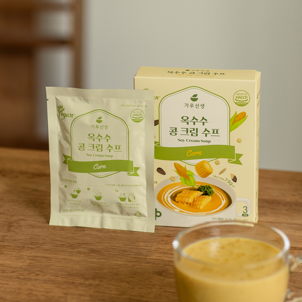 가루선생 콩 크림 수프 순 식물성 비건 스프 가루 옥수수콘, 120g, 1개 - 상세 이미지 2