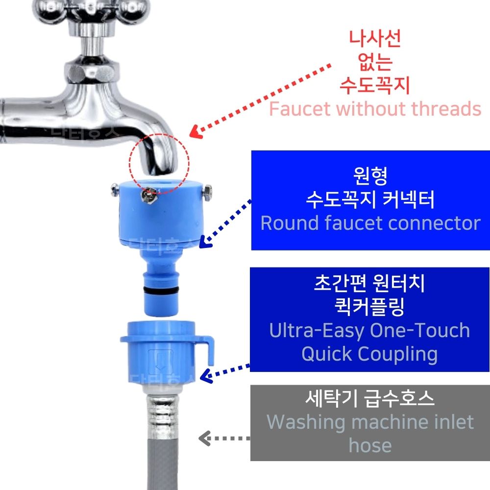 세탁기호스 급수 연결 연장 교체 세탁 호수 냉수용 3M 삼성 엘지 대우 위니아 호환 - 상세 이미지 4