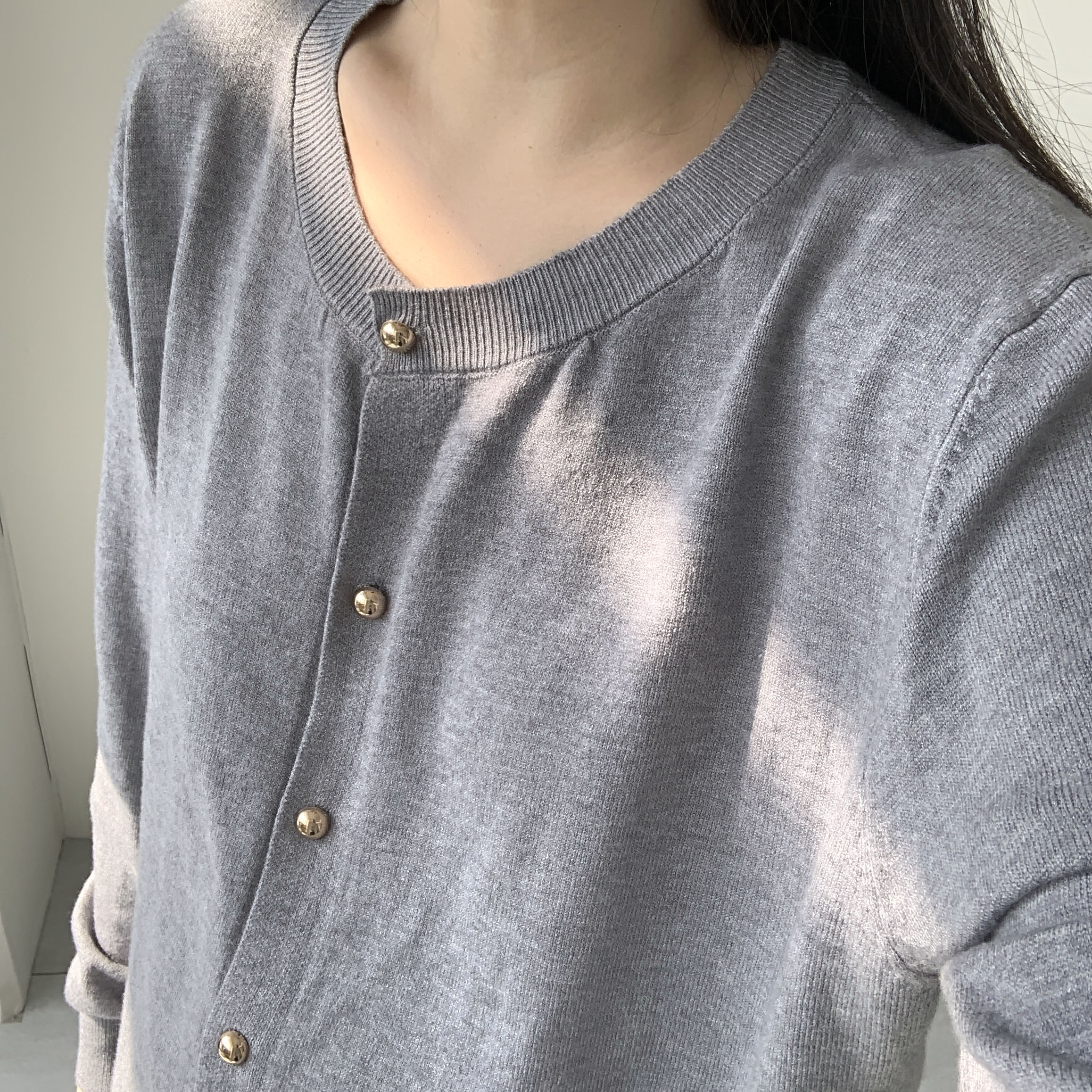 봄가디건 임산부가디건 금장가디건 빅사이즈 - 상세 이미지 4