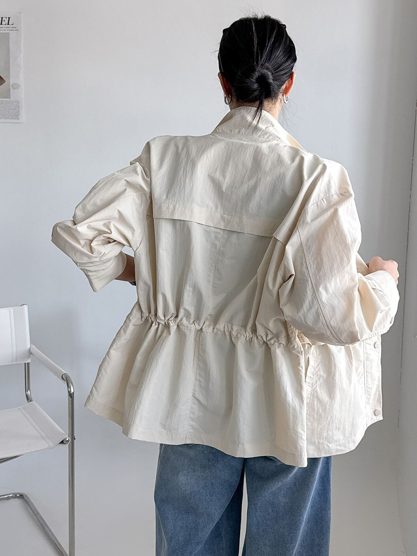 55-100사이즈 빅사이즈 여성 루즈핏 봄 가을 스트링 바람막이 자켓 집업 긴팔 점퍼 상세 이미지 22