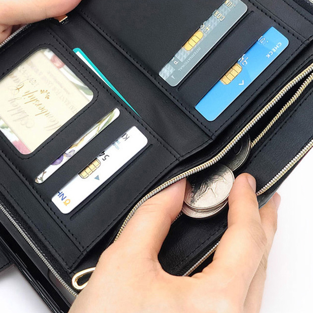 에크로 롱 스트랩 지갑 케이스 체크 레드, 갤럭시S10 플러스 - 상세 이미지 2