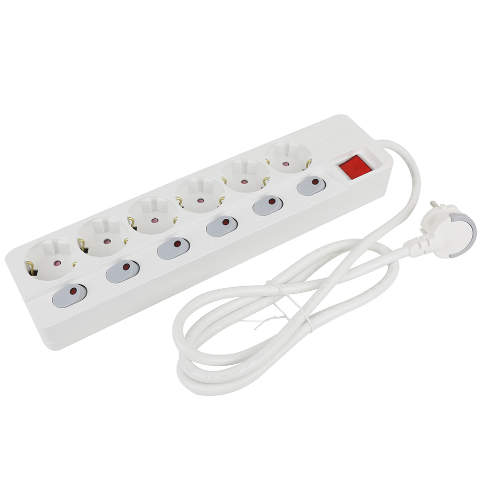 아남 국산 개별 6구 1.5M 멀티탭 고용량 고전력 에어컨 제습기 납작플러그 멀티콘센트