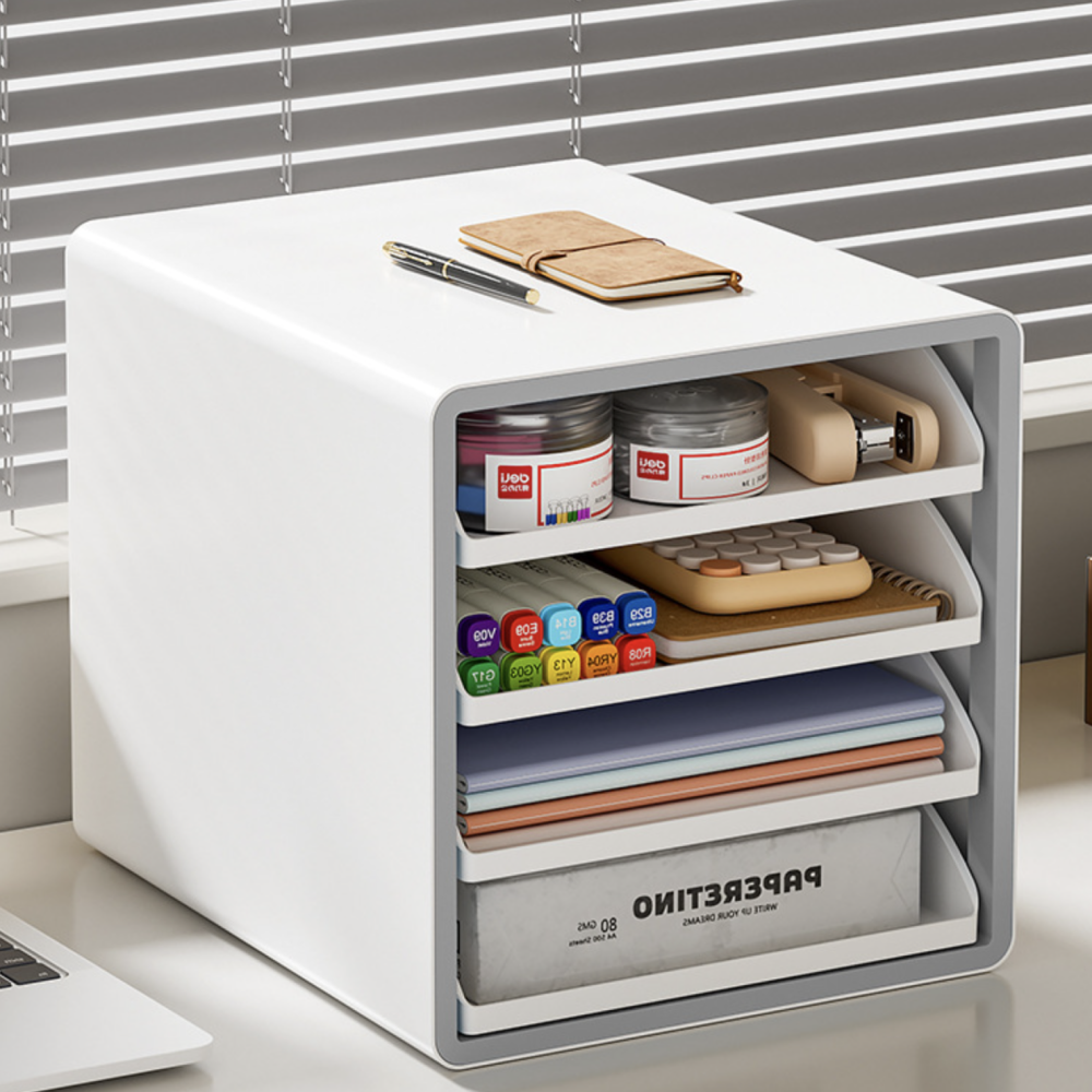 서류정리트레이 서류정리함 거치대 보관함 파일정리함 선반 서류함4단 이미지 3