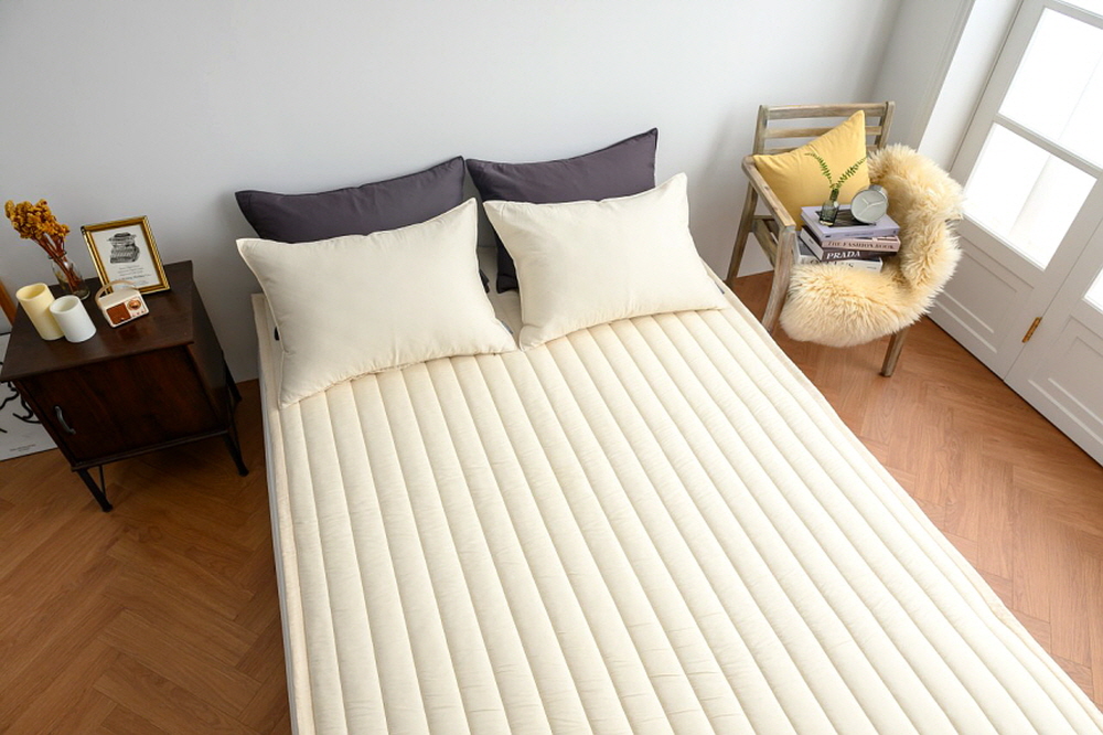 모달패드 라지킹 이스턴킹 침대패드퀸 스트라이프 줄누비 이불깔개