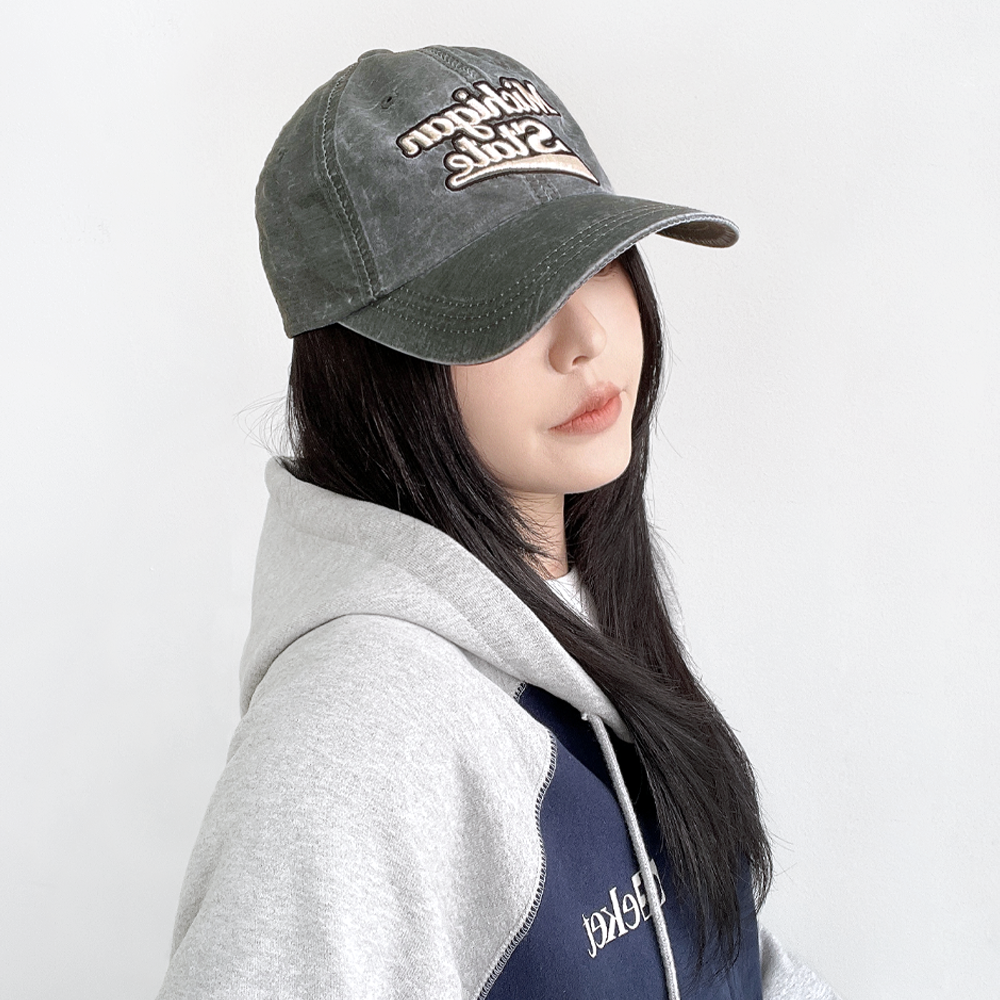 미시간 빈티지 바스락 워싱 여름 남자 여자 러닝 워터파크 볼캡 모자