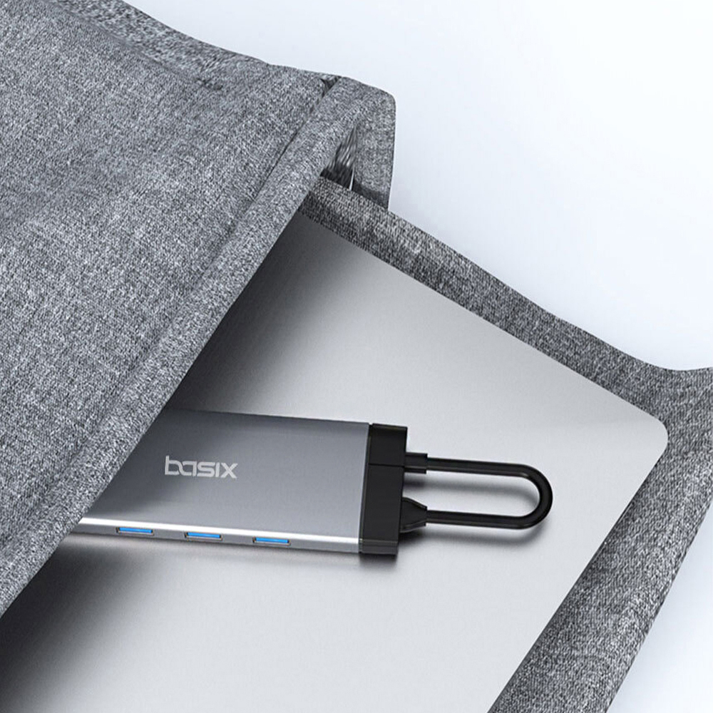 베이식스 6포트 멀티허브 C타입 노트북 멀티포트 HDMI USB3.0 - 상세 이미지 2