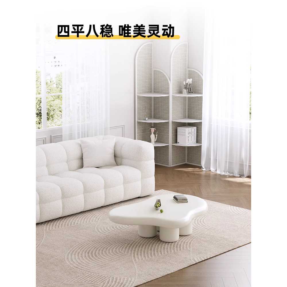 구름테이블 뭉게 북유럽 거실 디자인 소파 테이블 비정형 1. 유백색 100x70x30 작은 : 루미노가게