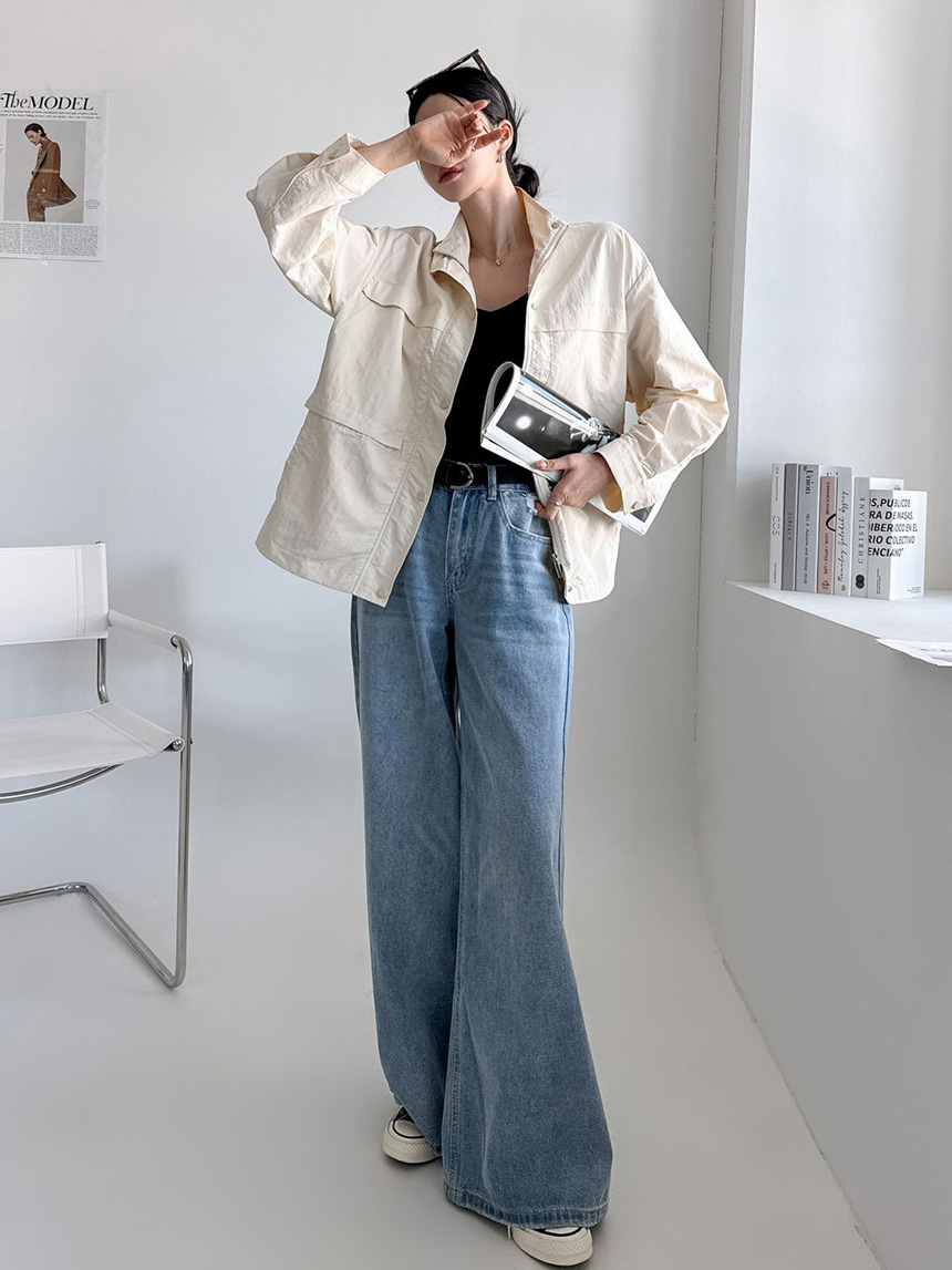 55-100사이즈 빅사이즈 여성 루즈핏 봄 가을 스트링 바람막이 자켓 집업 긴팔 점퍼 상세 이미지 28