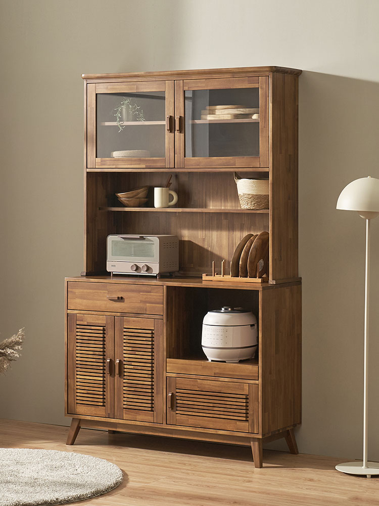 오크빌 주방 부엌 수납장 다용도 홈카페 틈새 까시아 원목 그릇장 800