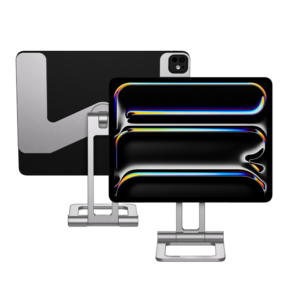 아이패드 거치대 초경량 휴대용 마그네틱 책상 스탠드 맥스냅에어SE 실버, 아이패드 프로 33cm(13인치) M4 7세대