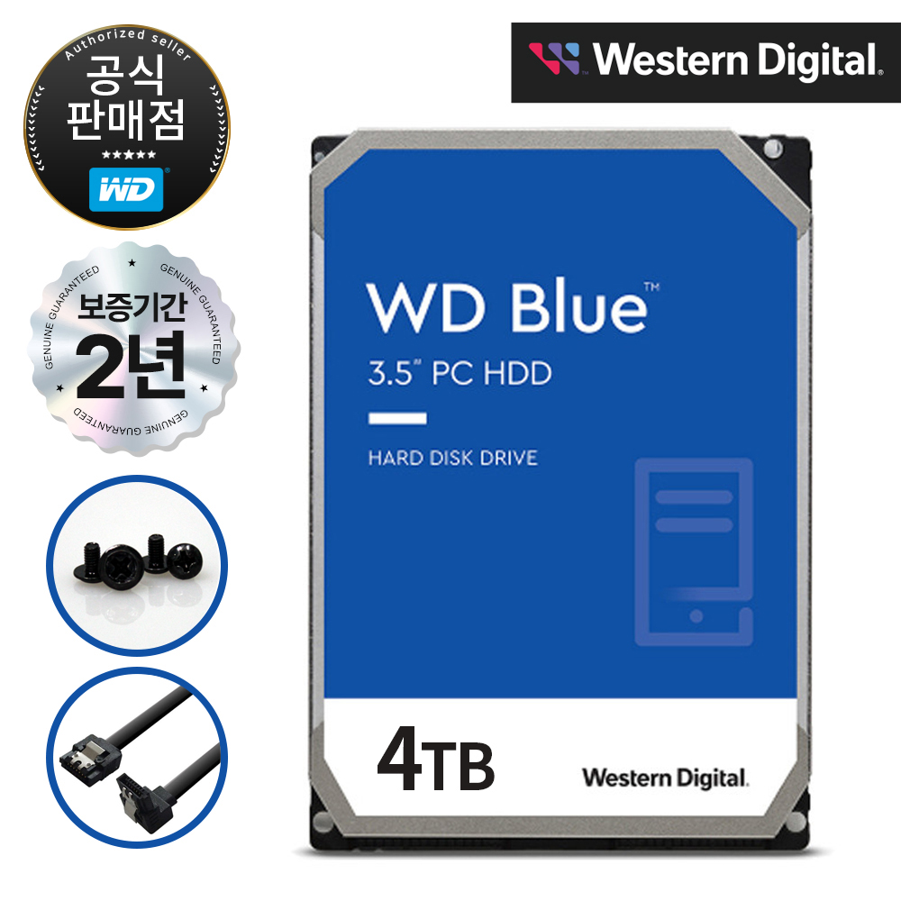[공식판매점] WD BLUE HDD 3.5인치 하드디스크 4TB (WD40EZZX) 상품 이미지 1