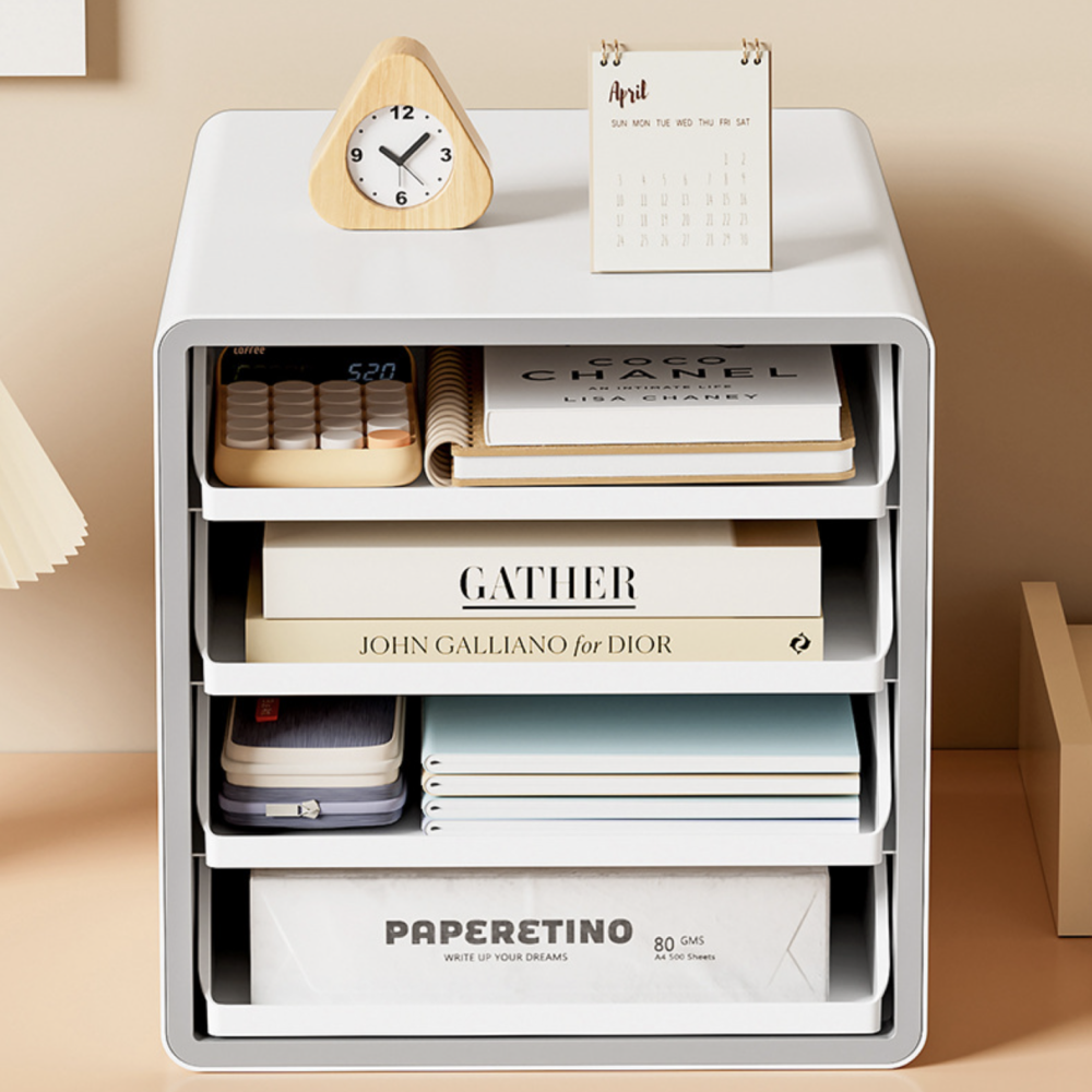 서류정리트레이 서류정리함 거치대 보관함 파일정리함 선반 서류함4단 이미지 2