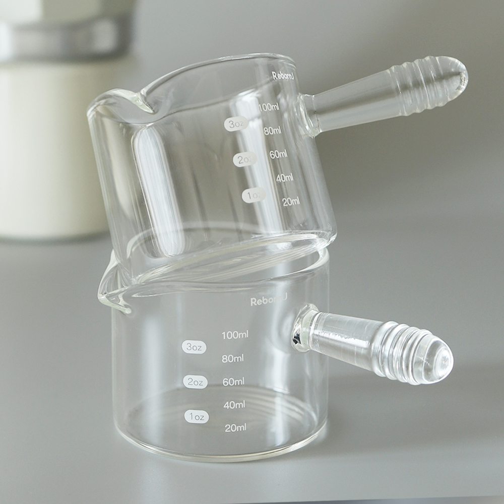 1+1 바리스타 에스프레소 글라스 샷잔 100ml 일자형핸들/3oz 내열유리 홈카페 시럽잔 - 상세 이미지 3