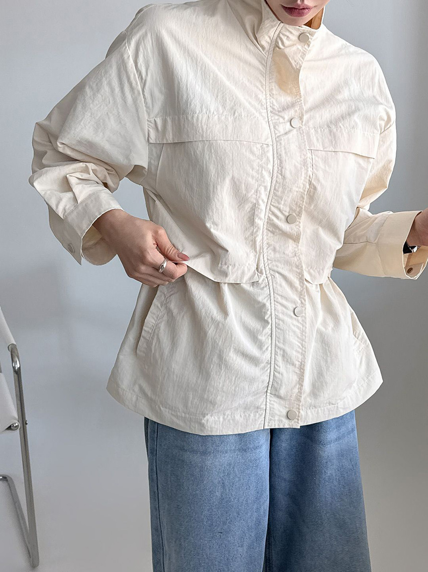55-100사이즈 빅사이즈 여성 루즈핏 봄 가을 스트링 바람막이 자켓 집업 긴팔 점퍼 상세 이미지 20
