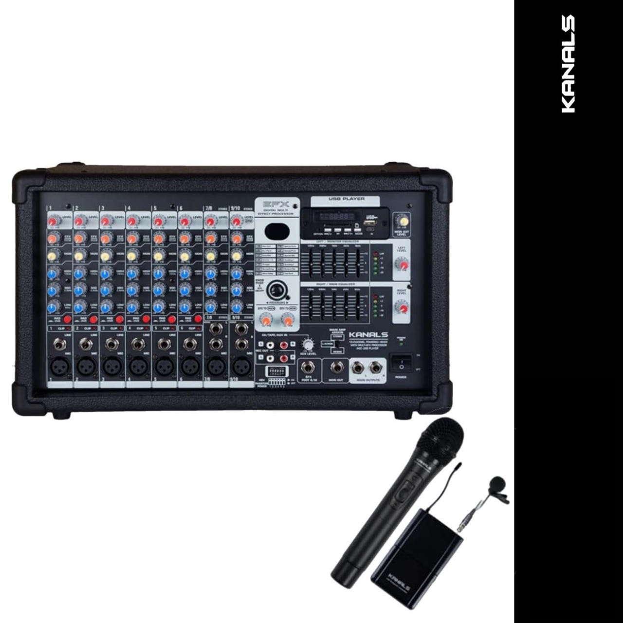 파워드믹서 Kanals EMP-1300WHD 1300W 고출력 앰프 일체형 강당 교회