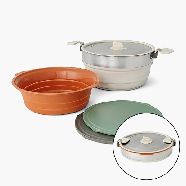 씨투써밋 디투어 에센셜 캠프 키친 세트 4P 접이식 스테인레스 코펠 식기