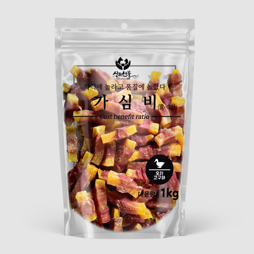 강아지 대용량 간식 가심비 오리 고구마 1kg 반려견 육포 져키 제품 이미지