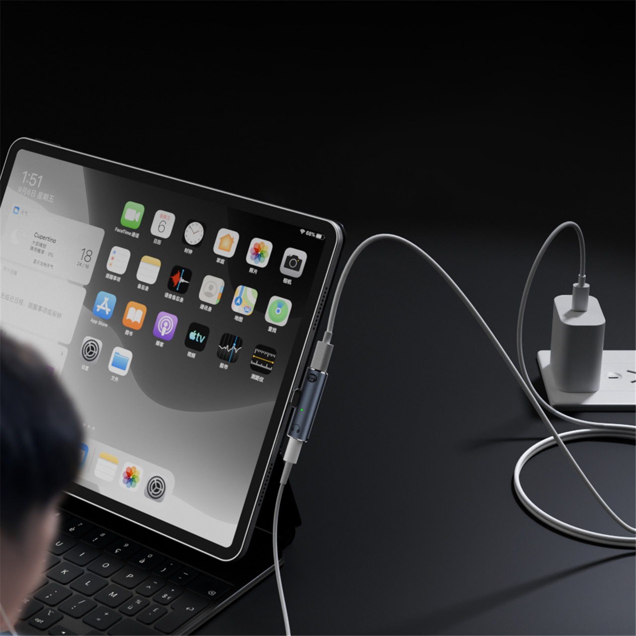 3.5toC 듀얼 젠더 C타입 100W PD충전 3.5mm 이어폰 연결 마이크 통화 지원 이미지 7