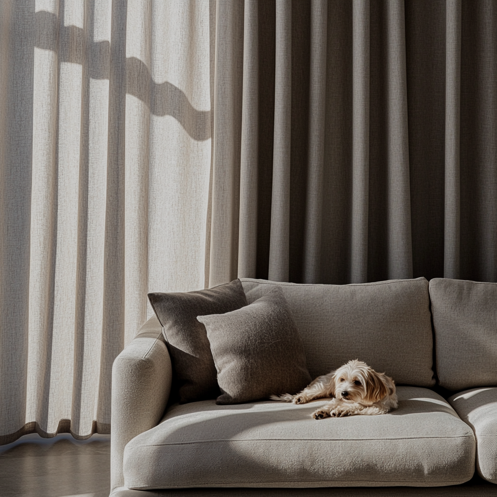 메이리블 뜨왈 린넨 거실 생활암막 커튼 이음선 먼지 없는 거실 안방용 커튼