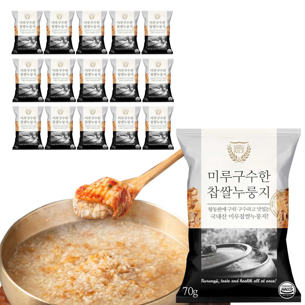 국산쌀100% 미루구수한누룽지 찹쌀누룽지 70g, 15개 이미지 6