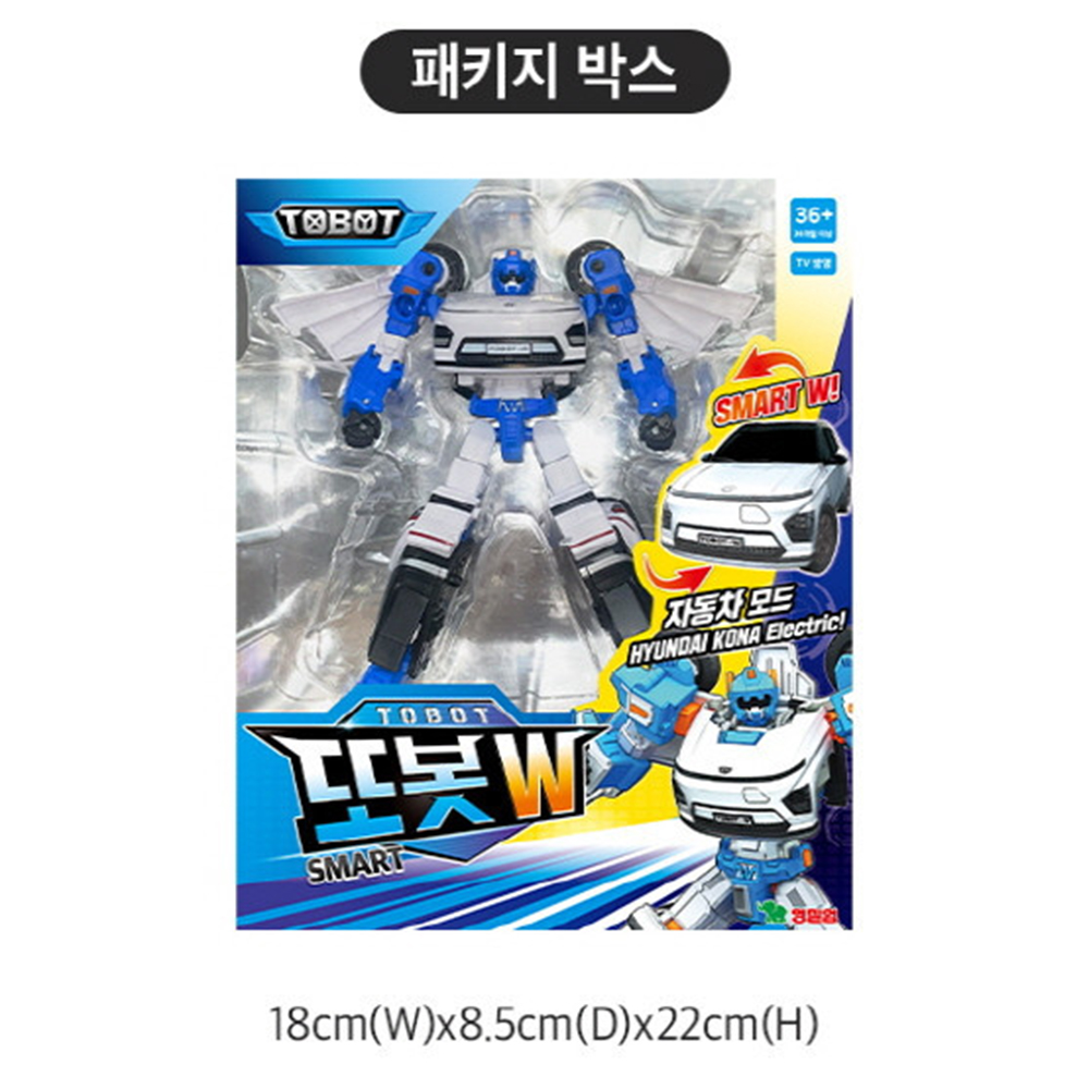 스마트 또봇 W 현대 코나 일렉트릭 자동차 변신 로봇 장난감 선물 스티커 세트 이미지 8