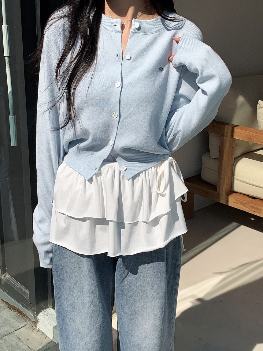 [여름🌴살안타템] 라운드 실버 펜던트 가디건 상세 이미지 18