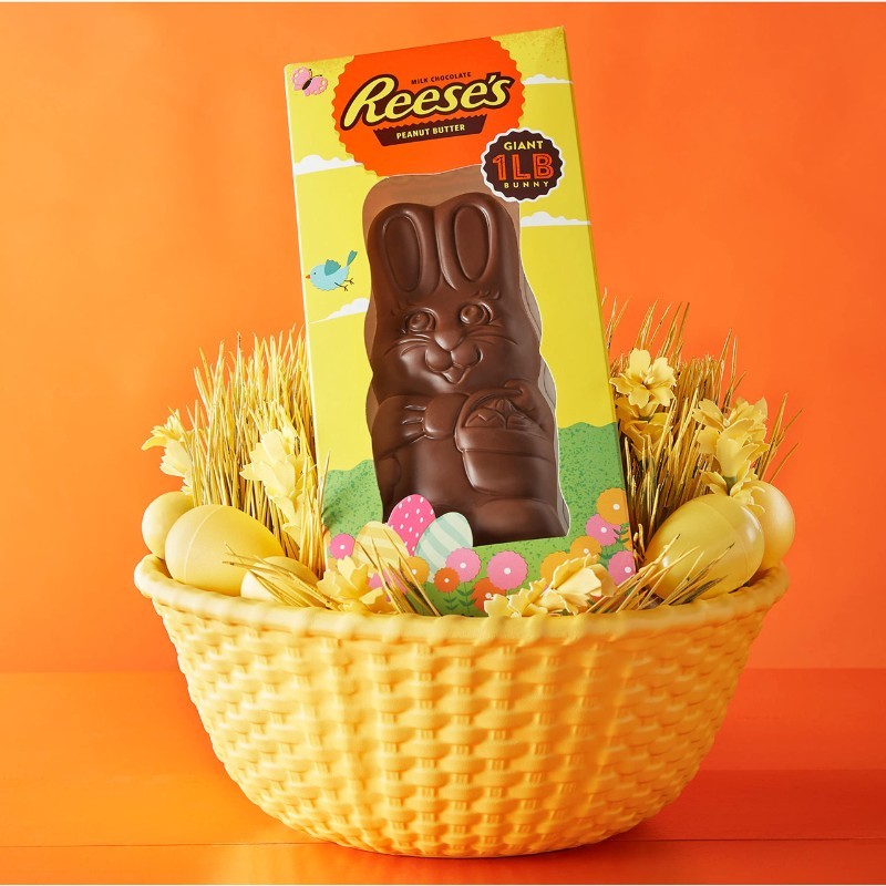 REESES 리스 밀크 초콜릿 땅콩 버터 버니 이스터 캔디 16온스 부활절 선물 상자 : 폴로줌