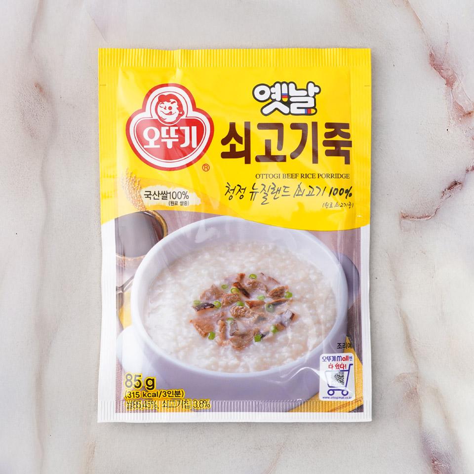 메가마트 오뚜기 옛날 쇠고기죽 85G - 메인 이미지