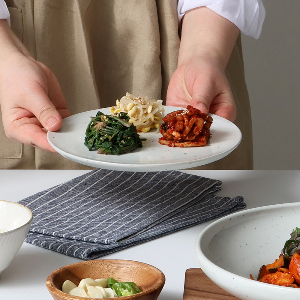 [N단독구성] 여주 핸드메이드 도자기 고백자 수림 높은볼 면기 접시 2인세트 - 상세 이미지 5