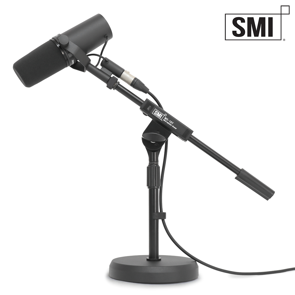 SMI MS-10T 탁상용 T자 일자형 마이크스탠드 콘덴서 마이크 거치대 4kg 중량받침대 이미지 6