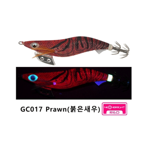 바다루어 야마시타 에기 왕K 글로벌컬러 네온브라이트 팁런 수평 에깅 슷테 루어 GC017, 2.5호 - 메인 이미지