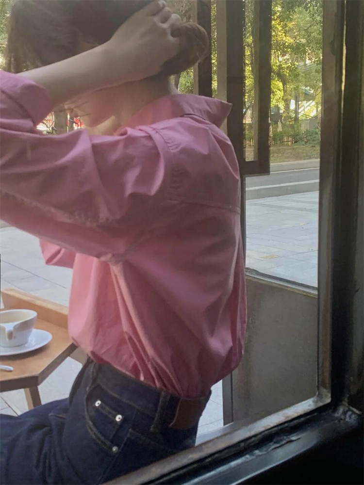 순면 블루 셔츠 남방 심플 캐주얼 봄 가을 직장인 데일리 코디 3컬러 - 상세 이미지 2