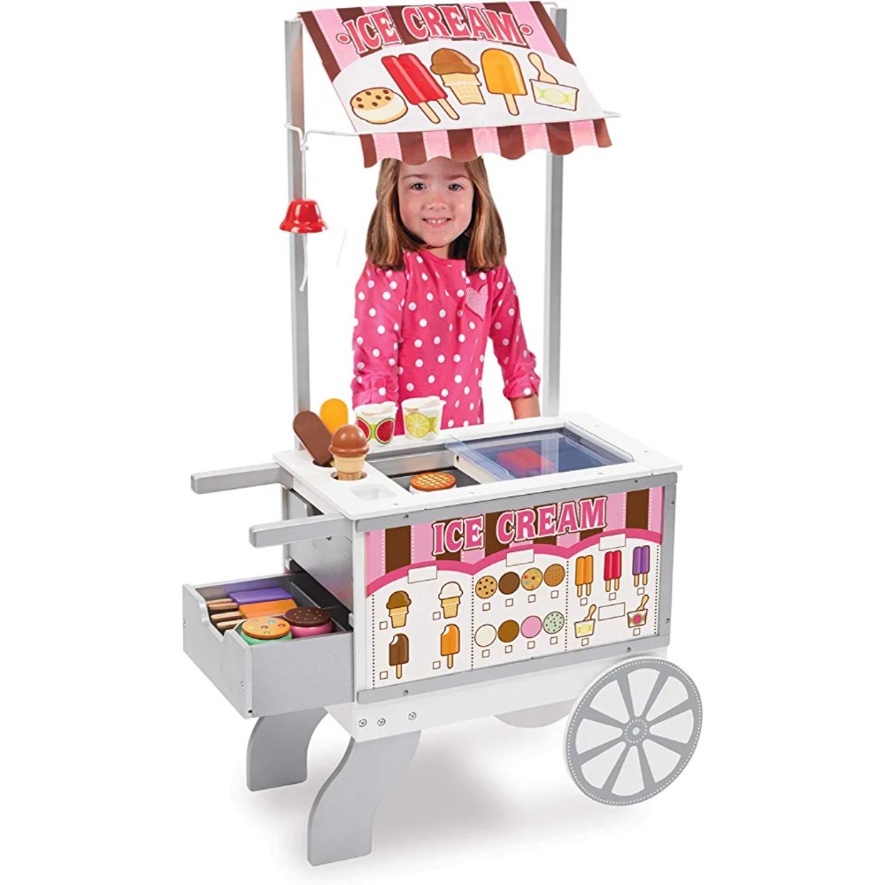 Melissa & Doug 멜리사 앤 더그 우드 과자 아이스크림 식품 판매 카트 플레이 가게 장난감 : 폴로줌