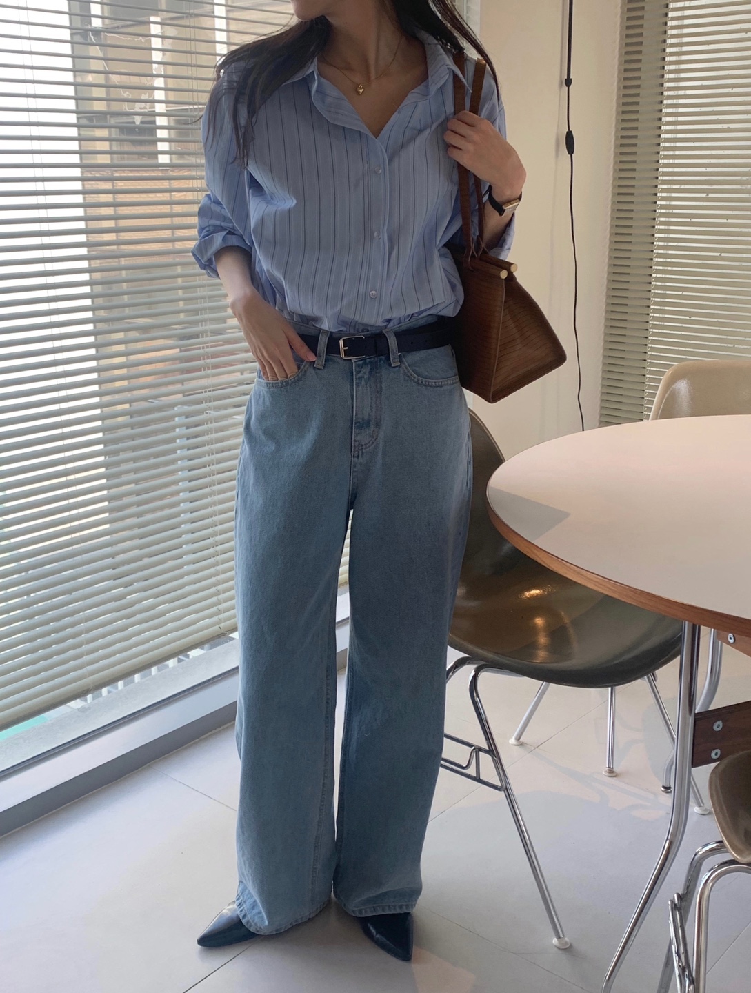 여자청바지 와이드데님팬츠 연청바지 여름청바지 와이드진 하트데님팬츠 상세 이미지 5