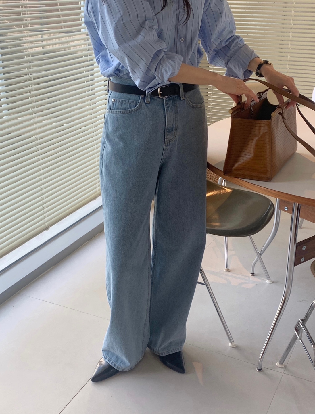 여자청바지 와이드데님팬츠 연청바지 여름청바지 와이드진 하트데님팬츠 상세 이미지 11