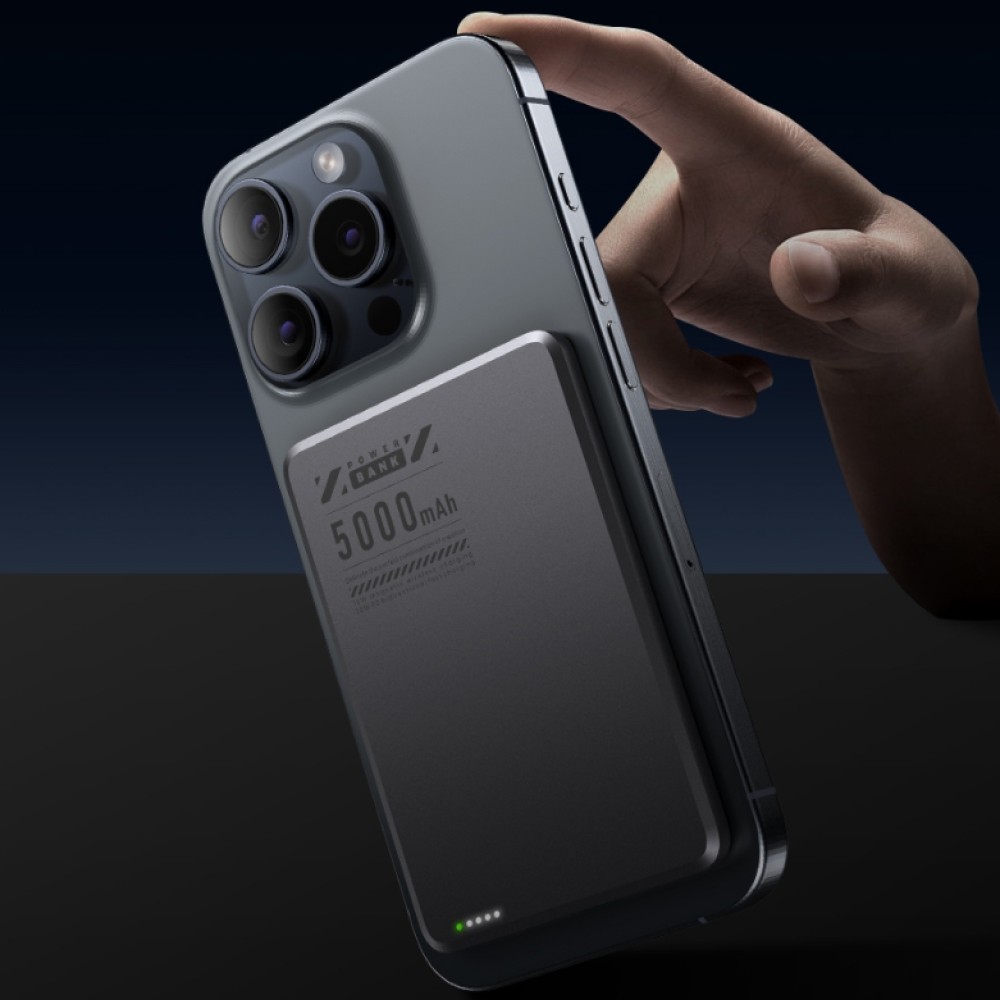 초슬림 무선 맥세이프 보조배터리 5000mAh 초경량 미니 외장 배터리 C타입 유선 가능 - 상품 이미지