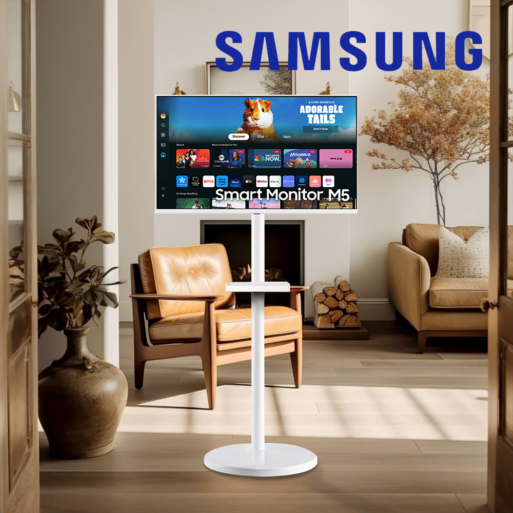 삼성 삼텐바이미 32인치 스마트 IPTV M5 M50D 화이트에디션+이동식 거치대 스탠드